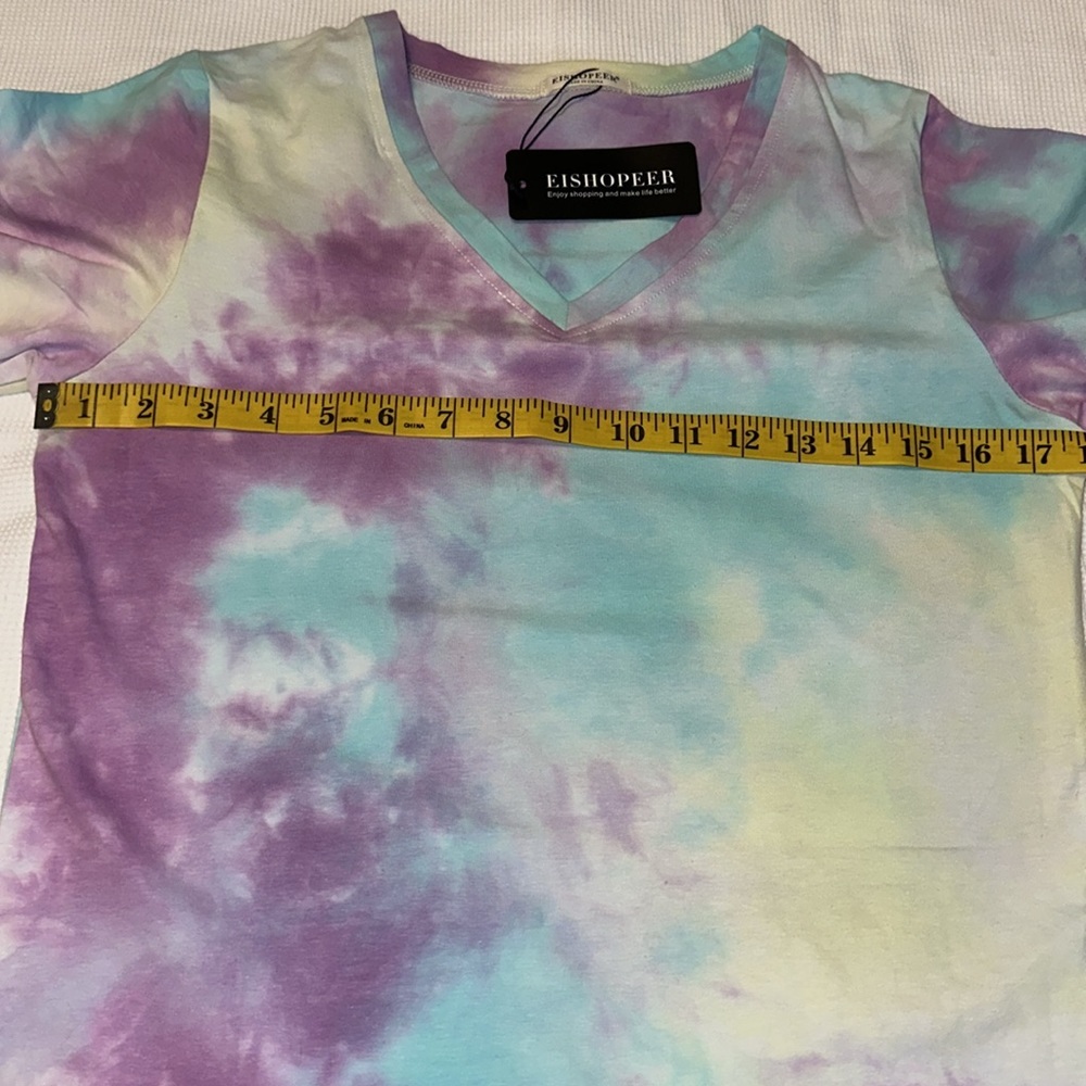 Tie-Dye Short Pajama Set - Pastel Blue & Purple - Unbranded - Picture 11 of 16